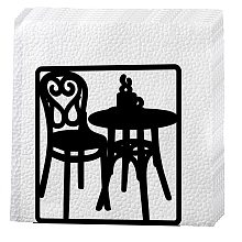 CREATCABIN Table Napkin Holder Cutout Black Metal Tabletop Napkin Holder Hollow Out Freestanding Paper Tissue Dispenser for Restaurant Cafe Shop Home Kitchen Countertop Dining Picnic 3.5 x 3.5inch