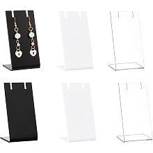 Pandahall Elite 3 Colors Earring Holder, 6pcs L-Shape Earring Display Jewelry Displays Marketing Holders Acrylic Necklace Stand for Necklace Jewelry Dangling Slant Back Display (1.3 x 1.7 x 3.4 Inch)