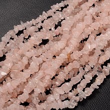 Honeyhandy Natural Rose Quartz Chip Beads, 5~8mm, Hole: 0.3mm, about 32~32.5 inch long