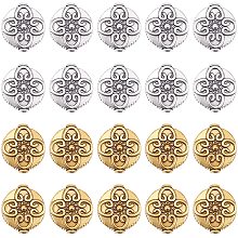 CHGCRAFT 48Pcs Tibetan Antique Silver Flat Round Spacer Coin Disc Circle Metal Flat Round Spacer Loose Beads for Jewelry Making