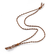 Honeyhandy Necklace Makings, with Wax Cord and Wood Beads, Saddle Brown, 28-3/8 inch(72~80cm)