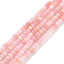 Honeyhandy Natural Pink Opal Beads Strands, Faceted, Rondelle, 3x2mm, Hole: 0.5mm, about 175pcs/strand, 15.16 inch(38.5cm)