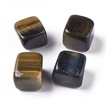 Honeyhandy Natural Tiger Eye Beads, Rough Raw Stone, Cube, No Hole/Undrilled, 13~27x13~27x13~27mm, about 100g/bag