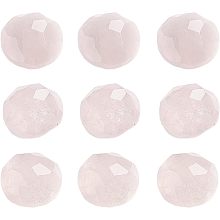 HOBBIESAY 50pcs Faceted Quartz Chakra Stone 8mm Natural Rose Quartz Cabochons Half Round Dome Chakra Stones Crystals Gemstone Cabochons for Jewelry Making