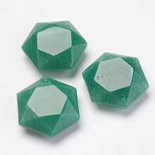 Honeyhandy Natural Green Aventurine Pendants, Hexagon, 28~29x25x9~10mm, Hole: 1.5mm