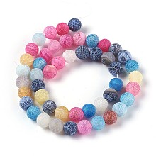 Honeyhandy Natural Weathered Agate Beads Strands, Dyed & Heated, Round, Mixed Color, 8mm, Hole: 1.2mm, about 48pcs/strand, 14.37 inch