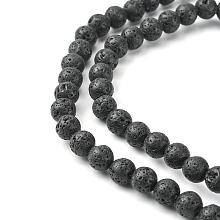 Natural Lava Rock Beads Strands, Round, 8mm, Hole: 1mm, about 50pcs/strand, 15.7 inch(40cm)