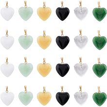 24Pcs 6 Colors Glass Heart Charms Love Shape Dangle Pendant Healing Stone Beads Pendants Valentine Charms Crystal Charms for DIY Earring Necklace Keychain Jewelry Making