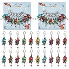 NBEADS 20 Pcs Elephant with Number Stitch Markers, Enamel Alloy Crochet Stitch Marker Charms Lobster Claw Clasps Locking Stitch Marker for Knitting Weaving Sewing Jewelry Making