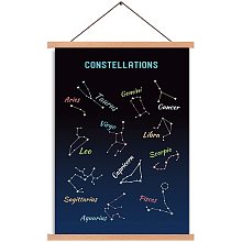 ARRICRAFT Poster Hanger 12 Constellation Magnetic Wooden Poster Astronomy Science Hangers Poster with Hanger Canvas Wall Art for Walls Pictures Prints Maps Scrolls 17.3x11in