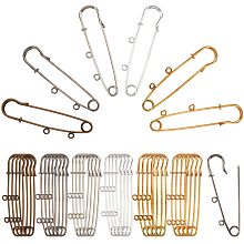 arricraft 36 Pcs 6 Colors Iron Safety Pins, Metal Kilt Pins Large Brooch Pin Findings for Blankets Crafts Skirts Kilts Brooch Making