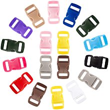 Pandahall Elite 130pcs 13 Colors Release Buckles, 1/2 Inch Plastic Buckle Replacement Quick Release Double Adjustable Snap Clips for Paracord Bracelets Luggage Straps Pet Collar Backpack Webbing Belt