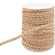 AHANDMAKER 22.5 Yards Flat Braided Leather Cord, 7mm Faux Suede Jewelry Craft Cord, Leather String Cord for Bracelets, Necklaces, Beading Jewelry Making, DIY Crafts and Home Decor (Tan)