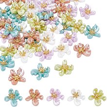 arricraft 50 Pcs Resin Flowers Cabochons, Flatback Embellishments Nail Art Decoration for DIY Phone Case Ornament Craft Scrapbooking Accessories