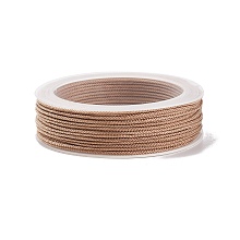 Honeyhandy Braided Nylon Threads, Dyed, Knotting Cord, for Chinese Knotting, Crafts and Jewelry Making, PeachPuff, 1mm, about 21.87 yards(20m)/roll