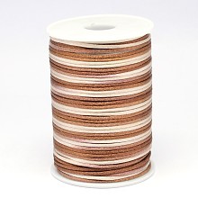 Honeyhandy Segment Dyed Polyester Cord, Satin Rattail Cord, Saddle Brown, 2mm, about 100yards/roll