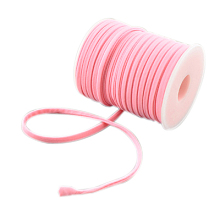 Soft Nylon Cord, Flat, Pink, 5x3mm, about 20m/roll