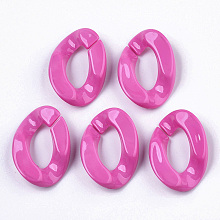 Honeyhandy Opaque Acrylic Linking Rings, Quick Link Connectors, for Curb Chains Making, Twist, Deep Pink, 30x21x6mm, Inner Diameter: 16x8mm