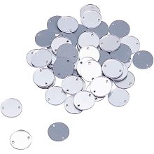 AHANDMAKER Sew on Silver Mirror Rhinestones, 50 Pcs Flat Round Sew on Acrylic for Costume Evening Dresses Cloth Garment Decoration Accessory, Silver