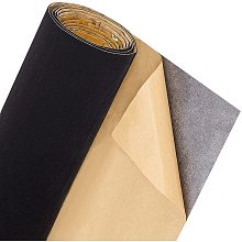 BENECREAT 15.5" x 78.5" Self Adhesive Velvet Flocking Sheet Black Soft Velvet Drawer Liner Velvet Fabric for Jewelry Decoration and Halloween, 0.6mm Thick