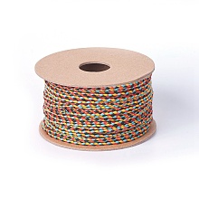 Honeyhandy Macrame Cotton Cord, Braided Rope, for Wall Hanging, Crafts, Gift Wrapping, Colorful, 2mm, about 21.87 yards(20m)/roll