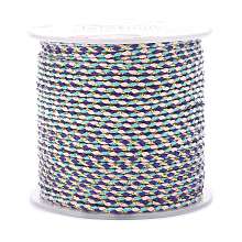 Honeyhandy 4-Ply Cotton Cord, Handmade Macrame Cotton Rope, with Gold Wire, for String Wall Hangings Plant Hanger, DIY Craft String Knitting, Colorful, 1.5mm, about 21.8 yards(20m)/roll