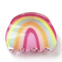 Honeyhandy Rainbow Shaped Acrylic Claw Hair Clips, Hair Accessories for Girls, Colorful, 36x50x30mm