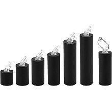 NBEADS 7 Pcs Acrylic Finger Ring Displays Stands, Black Cylinder Ring Display Organizer Jewelry Display Holder for Rings Jewelry Exhibition