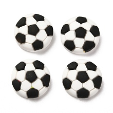 Honeyhandy Resin Cabochons, for DIY Mobile Phone Case Decoration, Football, White, 17x6mm