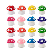 Honeyhandy Kissitty 80Pcs 8 colors Resin Home Decorations, Mushroom, Mixed Color, 11x11mm, 10pcs/color