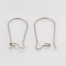 Honeyhandy 316 Surgical Stainless Steel Hoop Earrings, Stainless Steel Color, 21 Gauge, 20x10mm, Pin: 0.7mm