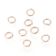 Honeyhandy 304 Stainless Steel Open Jump Rings, Rose Gold, 21 Gauge, 4x0.7mm, Inner Diameter: 3mm