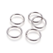 Honeyhandy 304 Stainless Steel Open Jump Rings, Stainless Steel Color, 13 Gauge, 18x1.8mm, Inner Diameter: 14.5mm, 300pcs/bag