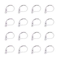 ARRICRAFT 100 Pcs 304 Stainless Steel Lever Back Earring Hooks Earwire with Open Loop 15x10x1.5mm for Jewelry Making