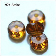 Honeyhandy Imitation Austrian Crystal Beads, Grade AAA, Faceted, Flat Round, Goldenrod, 12x7.5mm, Hole: 0.9~1mm