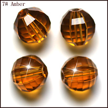 Honeyhandy Imitation Austrian Crystal Beads, Grade AAA, Faceted, Round, Goldenrod, 6mm, Hole: 0.7~0.9mm