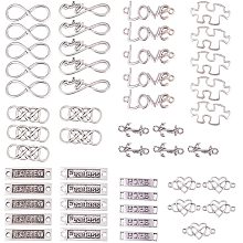 SUNNYCLUE 50Pcs 10 Style Connector Charms Pendants Inspiration Words Infinity Love Heart Letter Bracelet Connectors for Jewelry Making Accessory DIY Necklace Bracelet Crafting