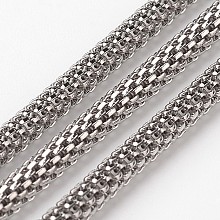 Honeyhandy 304 Stainless Steel Mesh Chains, Soldered, Stainless Steel Color, 3mm