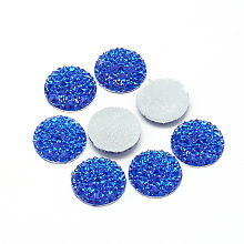 ARRICRAFT Resin Cabochons, Buttom Silver Plated, Half Round/Dome, Blue, 25x4.5~5mm