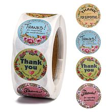 Honeyhandy 1 Inch Thank You Theme Self-Adhesive Paper Stickers, Gift Tag, for Party, Decorative Presents, Round with Thank You for Supporting My Small Business, Colorful, 25mm, 500pcs/roll