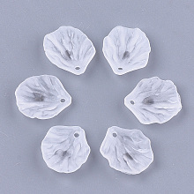 Honeyhandy Transparent Acrylic Pendants, Frosted, Leaf, Clear, 19.5x17x4.5mm, Hole: 1.5mm