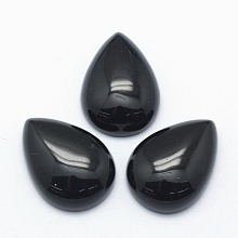 Honeyhandy Natural Obsidian Cabochons, Teardrop, 25x18x7mm