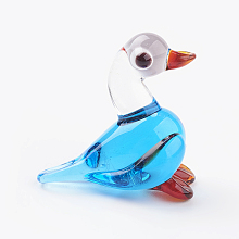 Honeyhandy Home Decorations, Handmade Lampwork Display Decorations, Duck, Blue, 22x13x22mm