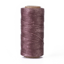 Honeyhandy Waxed Polyester Cord, Micro Macrame Cord, Waxed Sewing Thread, Flat, Purple, 0.8mm, about 284.33 yards(260m)/roll