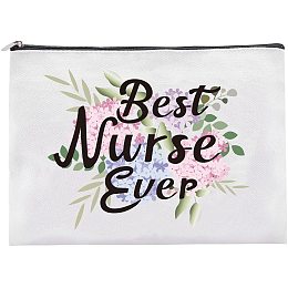 FINGERINSPIRE Nurse Theme Makeup Bag, 9x7 Inch Cosmetic Zipper Pouch for Purse Organizer, Canvas Bag Handbags Printing Pencil Bag for Nurse Practitioner Presents - Best Nurse Ever