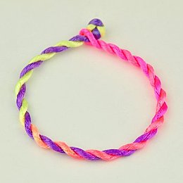 Honeyhandy Nylon Rattail Satin Cord Bracelet Making, Colorful, 190x3mm