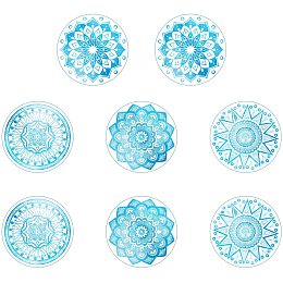 ARRICRAFT 4pcs/Set Window Stickers Flower Pattern Glass Door Alert Decal Mandala Window Clings Self Adhesive for Window Decoration Acessories Anti-Collision Reminder 11.6x6.3in