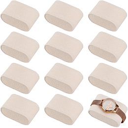 FINGERINSPIRE 12 Pcs Small Bracelet Watch Pillow White Lint Cloth Watch Jewelry Display Pillow 1.7x2.7x1.4 inch Oval Watch Bracelet Bangle Cushions Display Stand Set for Selling Display Home Storage