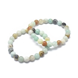 Honeyhandy Natural Amazonite Bead Stretch Bracelets, Round, 2 inch~2-3/8 inch(5~6cm), Bead: 5.8~6.8mm