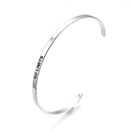 Honeyhandy Tarnish Resistant 201 Stainless Steel Cuff Bangles, Stainless Steel Color, 2-1/2 inch(6.4cm)~2-3/4 inch(7cm)